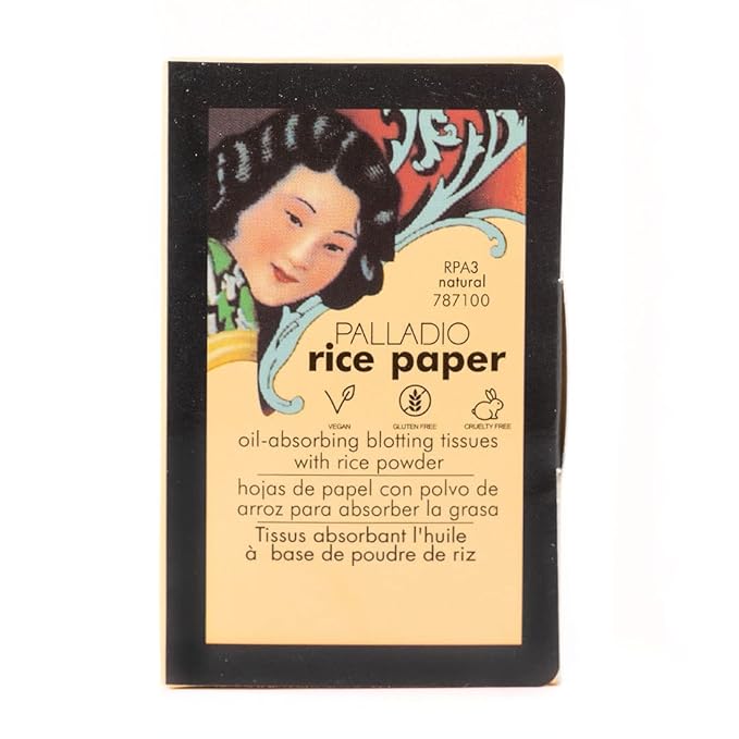 Palladio Rice Paper Facial Tissues for Oily Skin, Face Blotting Sheets Made from Natural Rice, Oil Absorbing Paper with Rice Powder, 2 Sided, Instant Results, Natural, 40 Count, Pack of 6-GlimoraGlow