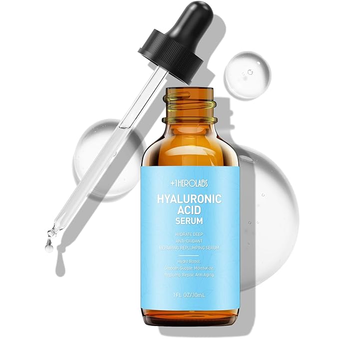 Hyaluronic Acid Serum for Face Anti Aging, Fine Lines, Dark Spots, & Dry Skin - Hydrating Facial Serum - Best Face Serum for Moisturizing and Wrinkle Reducing, 1 fl oz-GlimoraGlow