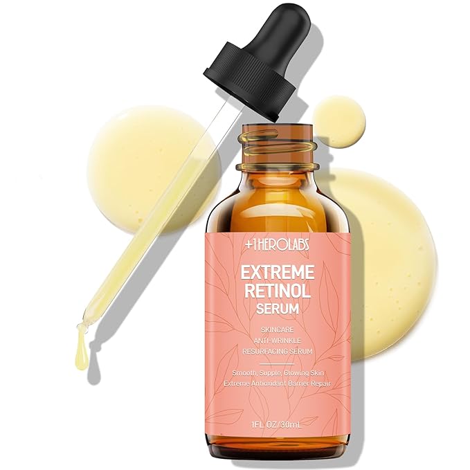 Retinol Serum for Face 2.5%, B5 Resurfacing Retinol Serum with Vitamin C, Vitamin E, Hyaluronic Acid, Niacinamide, Peptide for Anti-Aging, Wrinkle Smoothing, Dark Spot Corrector, Brighten Dullness-GlimoraGlow