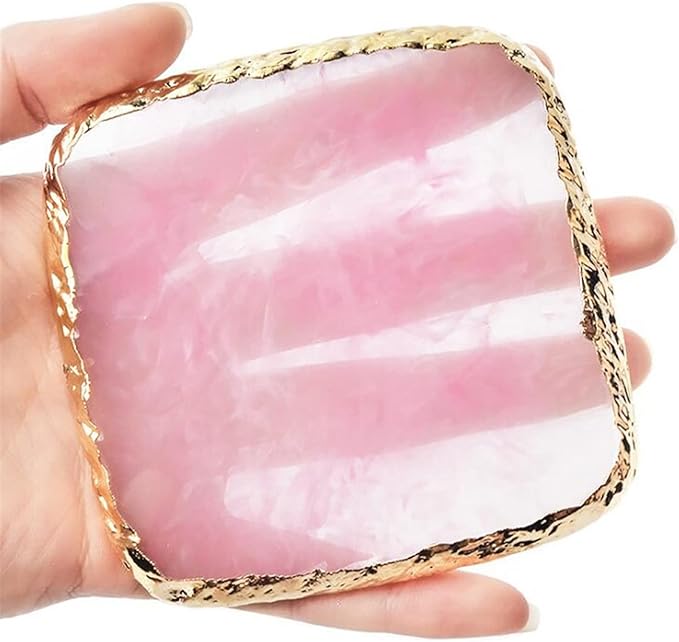 1 Piece Nail Art Palette Nail Polish Palette Mixing Palette Makeup Plate Nail Plate for Nail Art Nail Tip Holder Nail Art Display (pink square)-GlimoraGlow