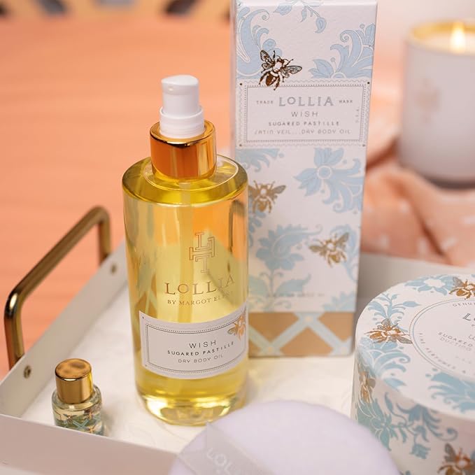 LOLLIA Wish Dry Body Oil, 6.8 Fl. Oz. – Sugared Pastille – Women’s, Scented, Moisturizing, Dry Body Oil for Women, For All Skin Types-GlimoraGlow