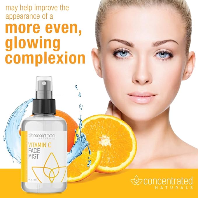 Vitamin C Glow Hydrating Anti-Aging Face Mist w/Actives | Vita C, Niacinamide, Collagen, Peptides and Retinol | Refreshes & Brightens Complexion | 4 fl oz, 120 ml-GlimoraGlow