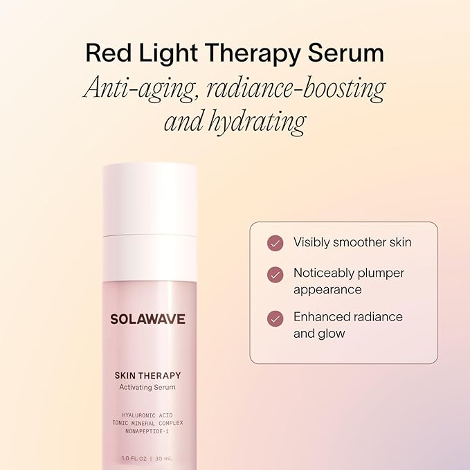 Solawave Wand Skin Therapy Activating Serum | Hyaluronic Acid and Peptides | Enhance Skincare Device Results | Hydrating Microcurrent Galvanic Current | Wrinkle Smoothing-GlimoraGlow