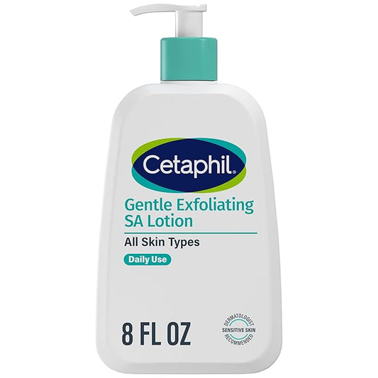 Cetaphil Gentle Exfoliating SA Lotion, Lightweight Moisturizer for All Skin Types, 8 Oz Pump Bottle, Salicylic Acid, Mandelic Acid & Gluconolactone, Gently Exfoliates, Dermatologist Recommended Brand-GlimoraGlow