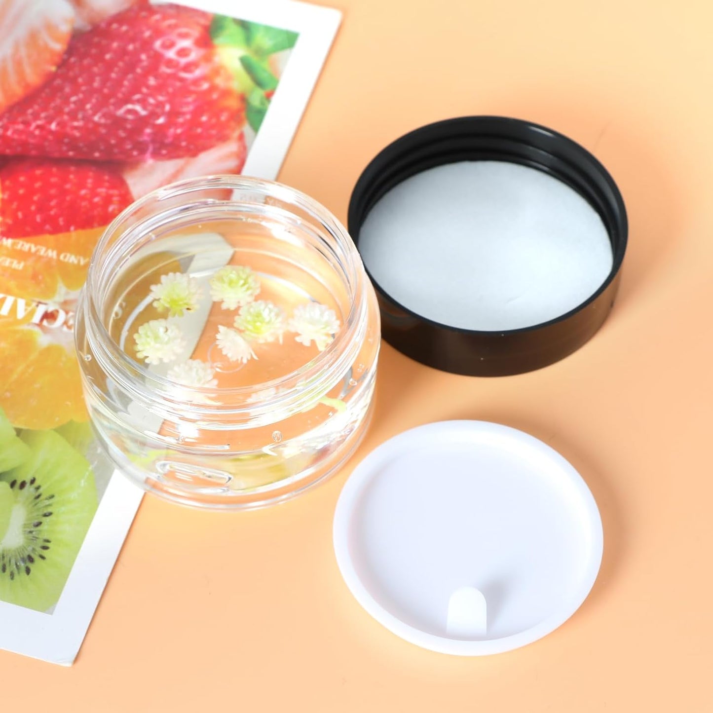 20 Pack 1oz Plastic Containers with Lids, Jars with Lids, Great for storing,lip balms, creams, ointments, cosmetics, samples-GlimoraGlow