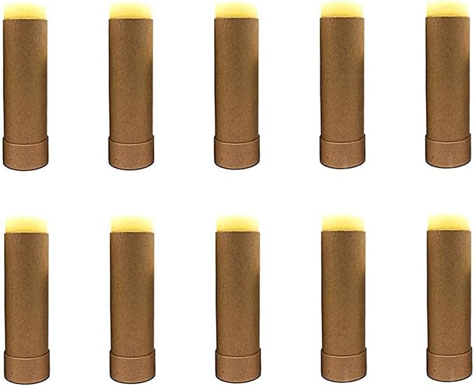 10 Pcs 2 Oz Paperboard Lip Balm Tubes Cardboard Tubes Empty DIY Lipstick Tube Refillable Lip Gloss Container Solid Perfume Tubes 60g Chapstick Container for Cosmetic Samples Deodorant(Brown)-GlimoraGlow