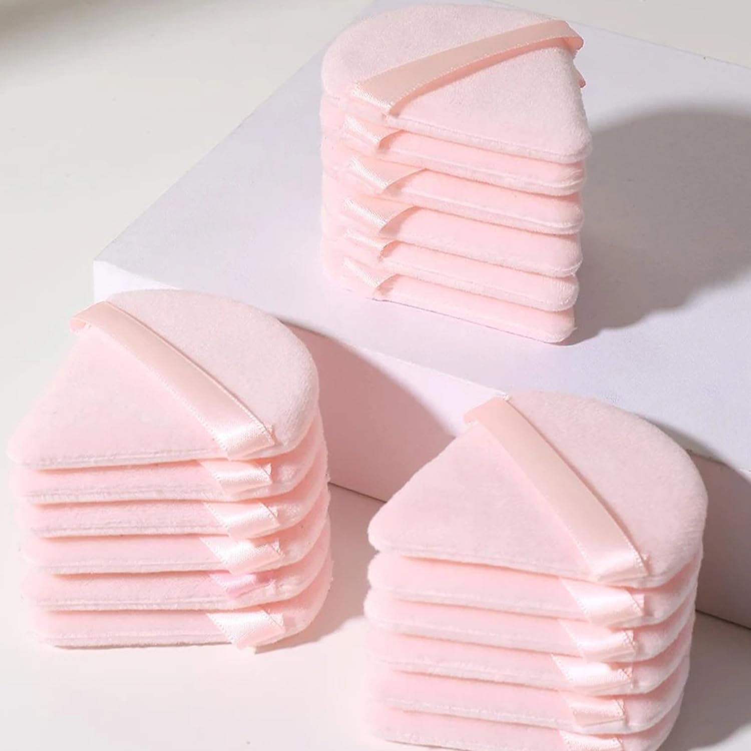24 Pcs Triangle Powder Puff, Cotton Makeup Puff, Washable Face Powder Puff (24LP), Christmas Gifts Stocking Stuffers for Women Girls-GlimoraGlow