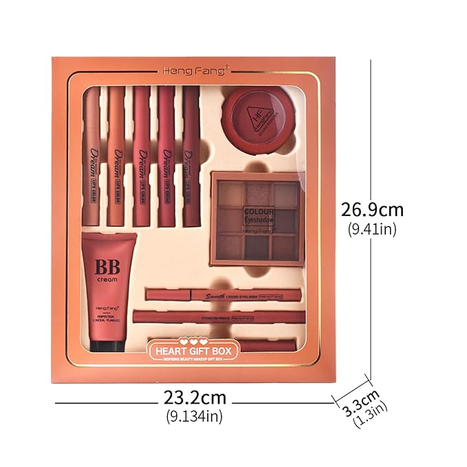 ICE LOVE All in One Makeup Kit, 11-Piece Women Complete Makeup Kit, a Must-Have Gift Set for Beginners or Professional Makeup Sets Beginners. (A)-GlimoraGlow