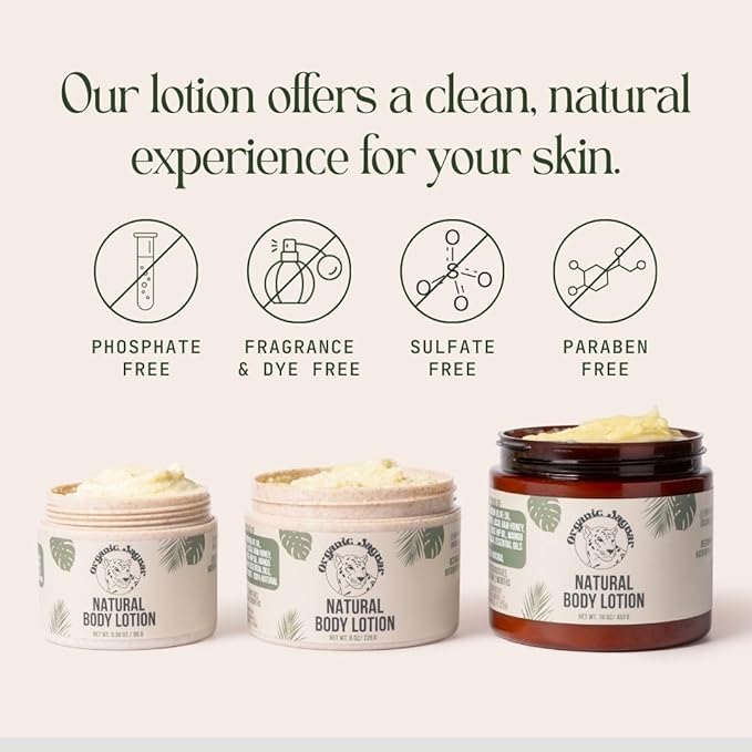 Natural Body Lotion, 8 oz, Moisturizer With Essential Oils, Vitamin E Oil, Beeswax, Extra Virgin Olive Oil, Raw Honey, Mango Butter, Sulfate & Paraben Free Body Care, Tropical Scent-GlimoraGlow