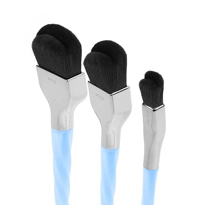 Bdellium Tools Professional Makeup Brush - Blue Double Dome Blender 3pc Brush Set-GlimoraGlow