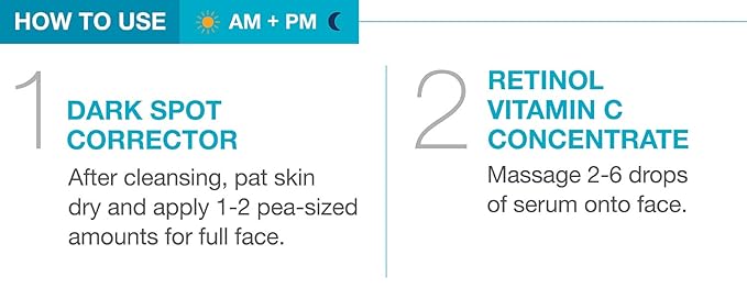 MD Complete Dark Spot Retinol Duo | Professional Dermatologist Dark Spot Correction | includes Dark Spot Corrector 1.0 fl oz and Retinol Vitamin C Concentrate Serum 0.5 fl oz| Set of Two-GlimoraGlow