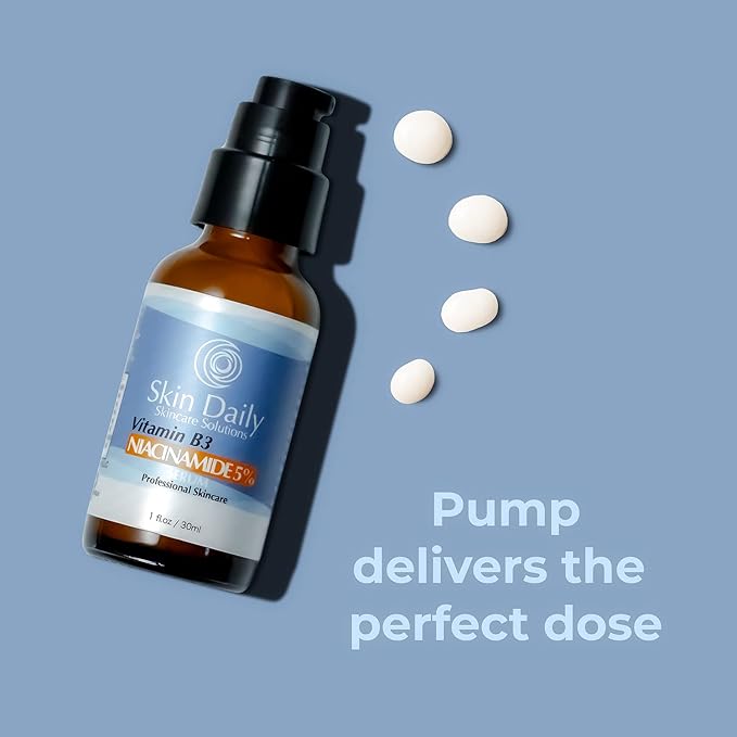 SkinDaily Niacinamide Serum for Face -1oz- Vitamin B3 Pore Minimizer Dermatologist Recommend Concentration - Targets Aging Skin, Wrinkles, Dark Spots - Superior Moisturizer and Skin Brightening-GlimoraGlow