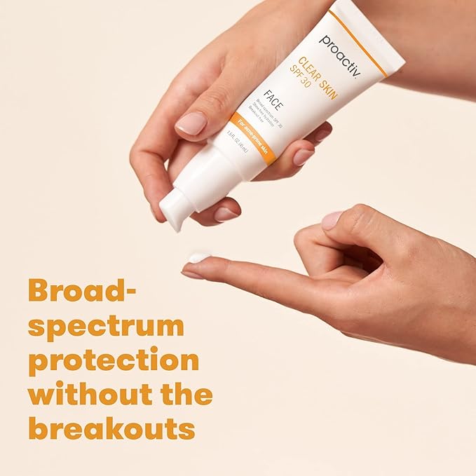 Proactiv Clear Skin Face Sunscreen Moisturizer With SPF 30 - Hydrating SPF Lotion And Sensitive Skin Sunscreen For Oily Skin And Acne-Prone Skin, Oil Free Matte Skincare Sunscreen, 1.5oz-GlimoraGlow