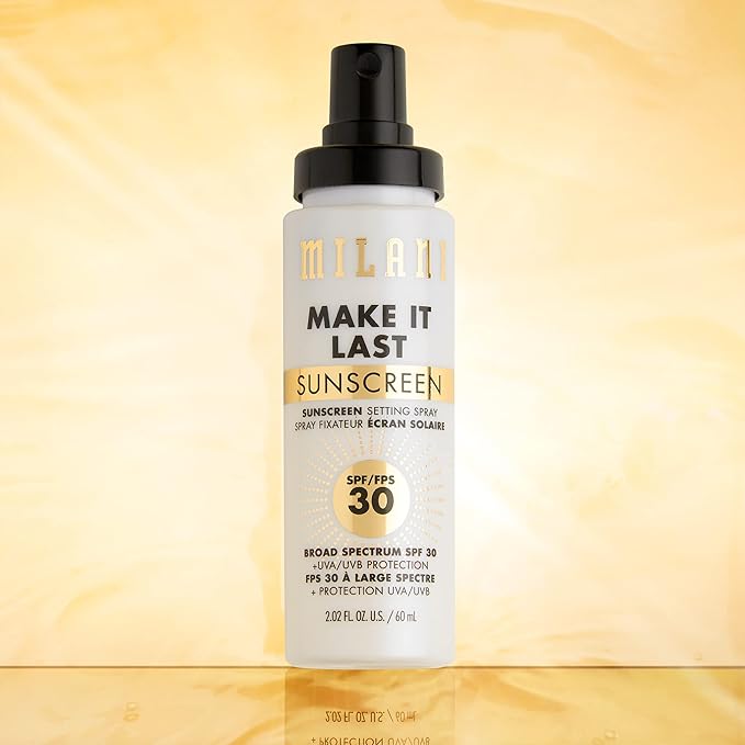Milani Make It Last Sunscreen - Sunscreen Setting Spray with SPF 30 - Makeup Primer and Setting Spray with SPF30 Sunscreen, Long Lasting Makeup Finishing Spray - 2 Pack-GlimoraGlow