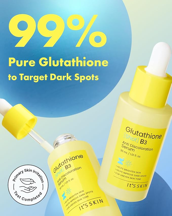It'S SKIN Glutathione Shot B3 Serum 1.01 Fl Oz, Niacinamide Facial Serum, Dark Spot Corrector, Face Exfoliation, Hydrating Serum for Hyperpigmentation, Acne Scars, Blemish Spot, Korean Skincare-GlimoraGlow
