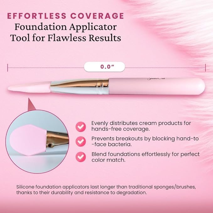StansOut Foundation Applicator - Liquid Foundation Brush, for Cream or Powder - Easy to Clean - Travel-Friendly, Durable - Ideal for Professional Makeup Results - Pointed Shape, Smooth Silicone Edge-GlimoraGlow