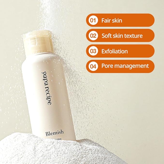 Papa Recipe Blemish Enzyme Powder Rice Cleanser – Gentle Triple Exfoliation with Papain, PHA & Rice Powder – Low pH Korean Skincare Face Wash for Clearer, Radiant Skin-GlimoraGlow