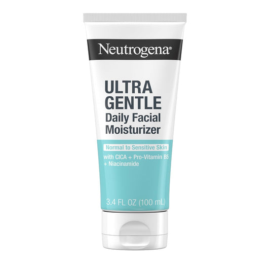 Neutrogena Fragrance Free Daily Facial Moisturizer, Face & Neck Moisturizer for Sensitive Skin with Vitamin B3, Pro-Vitamin B5 & Vitamin E Supports Skin's Dynamic Barrier, 3.4 fl. oz, Pack of 3-GlimoraGlow