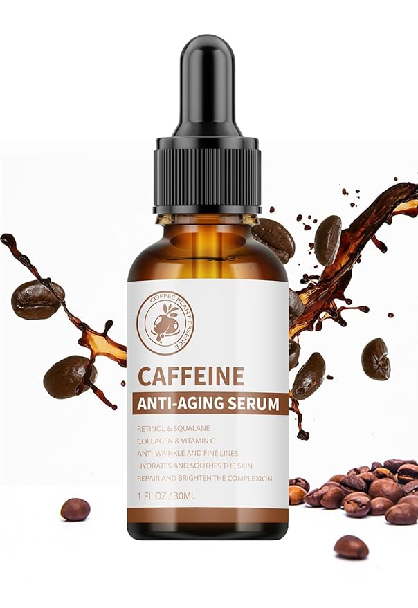 Caffeine Eye Serum Under Eye Treatment Serum for Moisturizing Anti-Aging Brightening Eye Serum, Caffeine Eye Cream for Wrinkles, Dark Spots and Dark Circles Beauty Skin Care-GlimoraGlow
