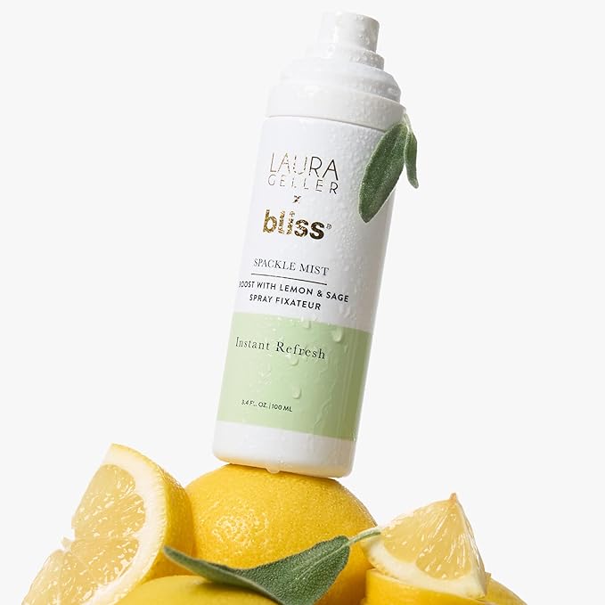 LAURA GELLER NEW YORK x Bliss Spackle Mist Boost with Lemon & Sage - Long-Lasting Dewy Skin Makeup Setting Spray - Brighten and Soothe Dull Skin-GlimoraGlow