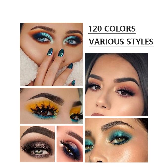 120 Colors Long Lasting Waterproof Highly Pigments Shiny Shimmers Glitter Eyeshadow Palette All in One Makeup Kits for Women Girls Holiday Make-up Gift Sets Xmas Essential Makeup Palette-GlimoraGlow