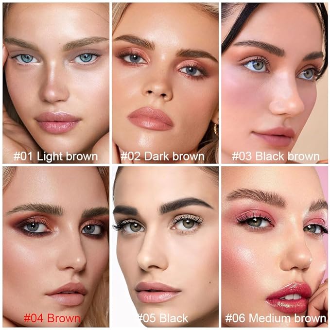 1Pcs Brown Magic Microblading Eyebrow Pencil Contouring Pen Brow for Eyes, Dual-Ended Micro-Fork-Tips Applicator for Hair Like Strokes with Dual-ended Eyebrow Brush Long Wear Waterproof lápiz de cejas-GlimoraGlow