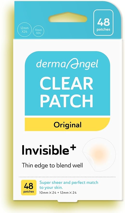 Invisible Pimple Patches for Cystic Acne - Ultra Thin Hydrocolloid Acne Patches & Zit Stickers, Cystic Acne Patch for Surface Blemishes - 48 Count - 2 Sizes Invisible Plus (Clear Patch)-GlimoraGlow