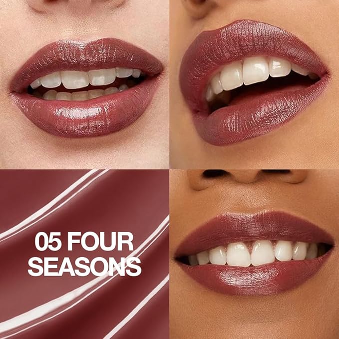 1Pcs Tinted Lip Balm Moisturizing Lipstick – Deep Rose Colored Bean Paste Sheer Hydrating Lip Color for Dry Lips Nourishing Lip Balm for All Women with a Subtle Natural Scent (S05 Four Seasons)-GlimoraGlow