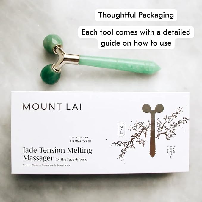 Mount Lai Jade Tension Melting Facial Massager for Face & Neck – Face Roller to Relieve Tension, Soothe Stress, Improve Circulation & Revitalize Skin for Radiant Care-GlimoraGlow