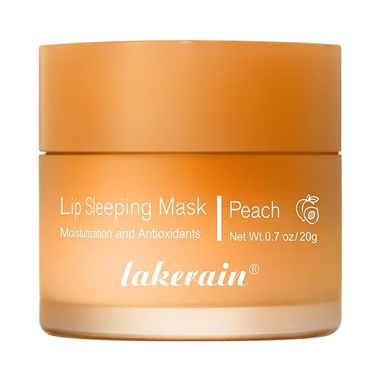 Hydrating Lip Sleeping Mask - Day and Night Repair Lip Balm for Chapped Dry Lips - Reduce Lip Lines, Enhance Lip Color, Hydrate & Plump Lips Care Lip Mask (Peach)-GlimoraGlow