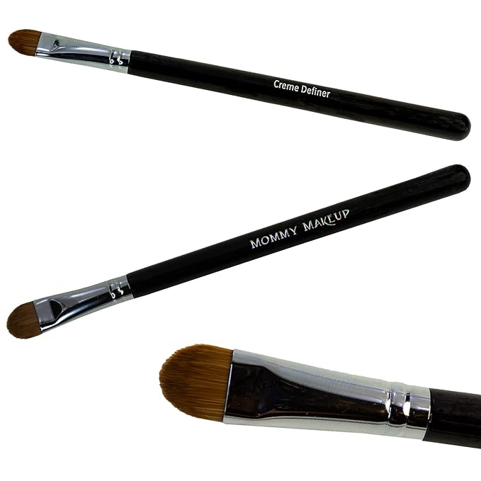 Creme Definer Eyeshadow Brush (1 Pc) Soft & Thick Premium Synthetic Vegan Bristles, Flat Cream Eye Shadow Brush for Makeup Artist-Quality Results, Cruelty-Free by Mommy Makeup-GlimoraGlow