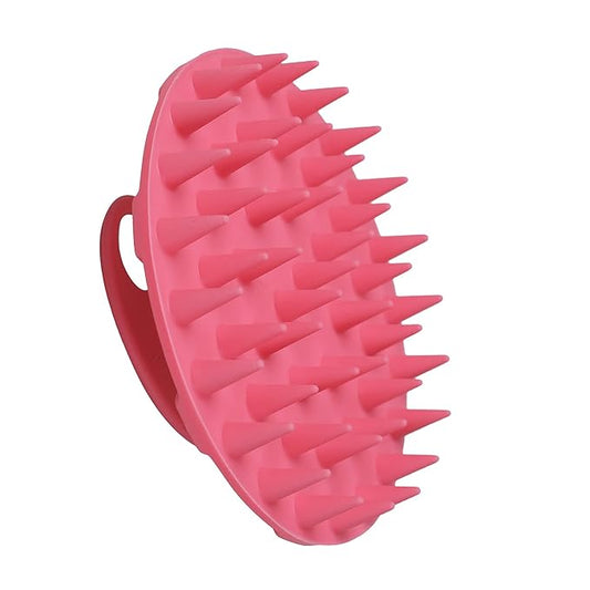 INNERNEED Scalp Massager Shampoo Brush, Wet & Dry Manual Scalp Care Head Scrubber Hair Washing, Soft Silicone Bristles, for Hair Growth, Dandruff Removal, Comfortable for All Hair Types (Pink)-GlimoraGlow