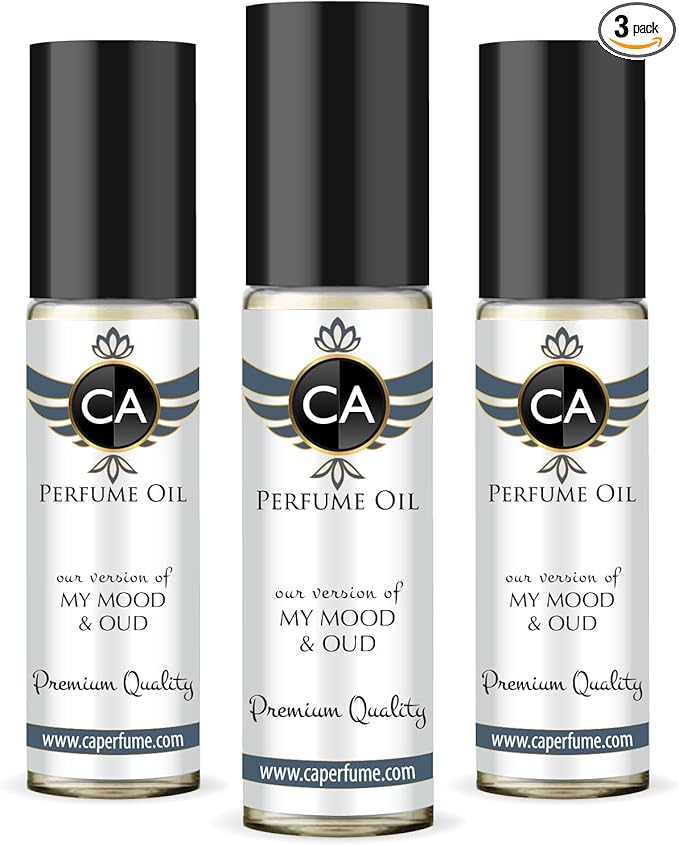 CA Perfume Impression of My Mood & Oud For Women & Men Fragrance Body Oil Roll-On 0.3 Fl Oz-X3-GlimoraGlow