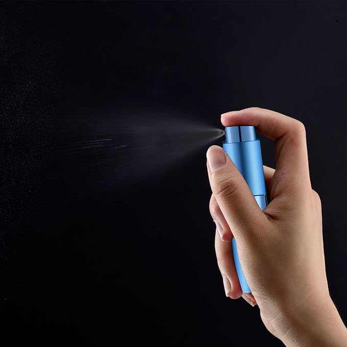 2 PCS/8ml Portable Mini Perfume Atomizer bottles, Empty Refillable Spray Bottle with 3 Types of Refill Tools, Pocket Travel Perfume Sample Bottles(Blue)-GlimoraGlow