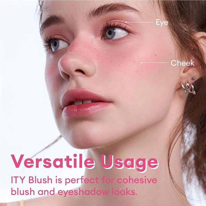 ITY Mood Blush, Blush for Cheeks Makeup,Moisturizing Creamy Blush Dual Funtions, Highly Spreadable, 0.18 oz (5.2g) in Turned On-GlimoraGlow