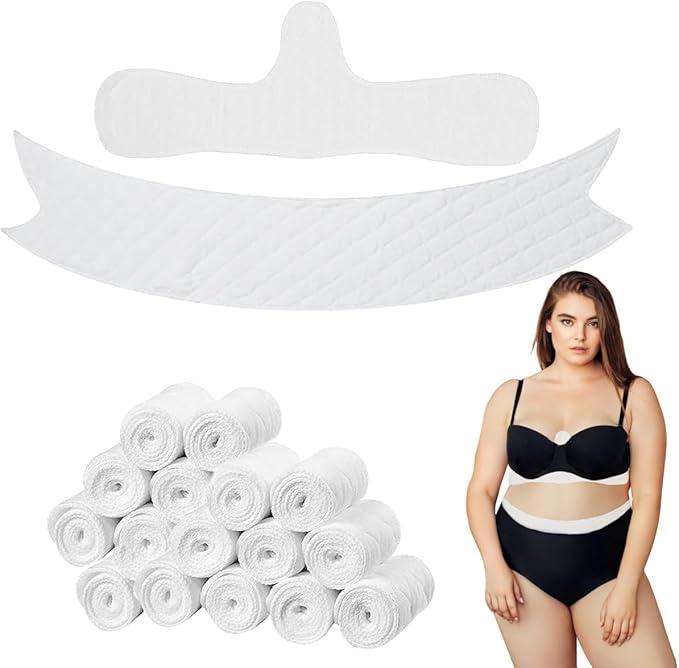 16 Pack Cotton Tummy Liners and Bra Liners Set for Sweat Rash Skin Folds Plus Size Women Sweating Supplies-GlimoraGlow
