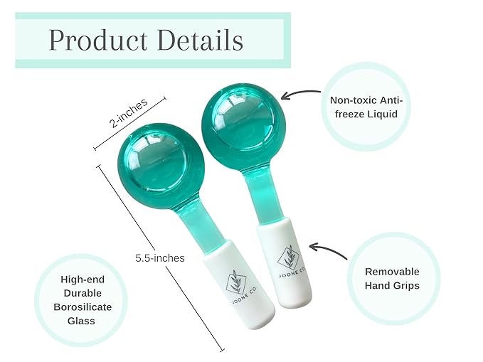 Ice Globes for Face - 2 Pack Cryo Globes for Face, Neck, & Eyes - Skin Care Tools for Dark Circles, Wrinkles, & Collagen Production - Facial Globes for Daily Beauty Routines-GlimoraGlow