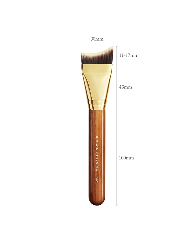 Desert Oak Series Mermaid Tail Foundation Brush - Airbrush - Filter Finish for Liquid & Cream Foundation, Bubinga Wood Handle (CM 193)-GlimoraGlow