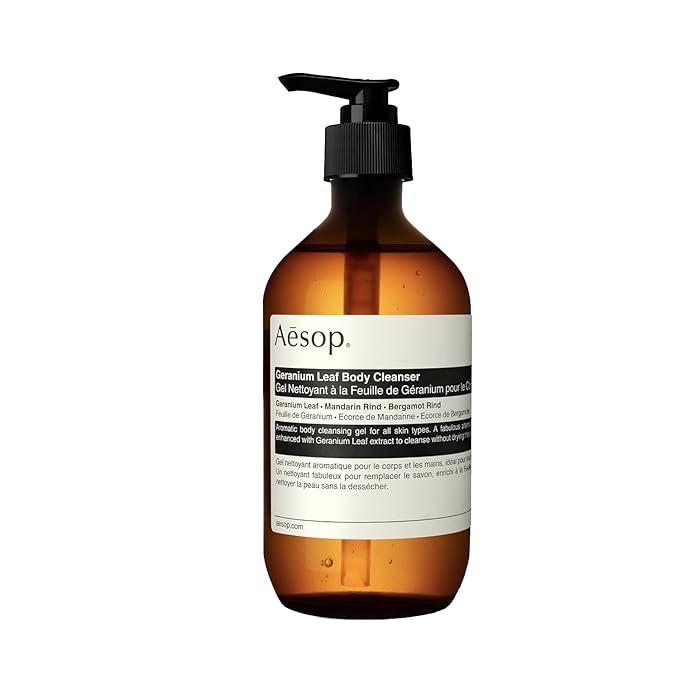 Aesop Geranium Leaf Body Cleanser | For All Skin Types To Cleanse Without Drying Out | Geranium Leaf, Mandarin Rind, Bergamot Rind | 16.9 oz / 500mL-GlimoraGlow