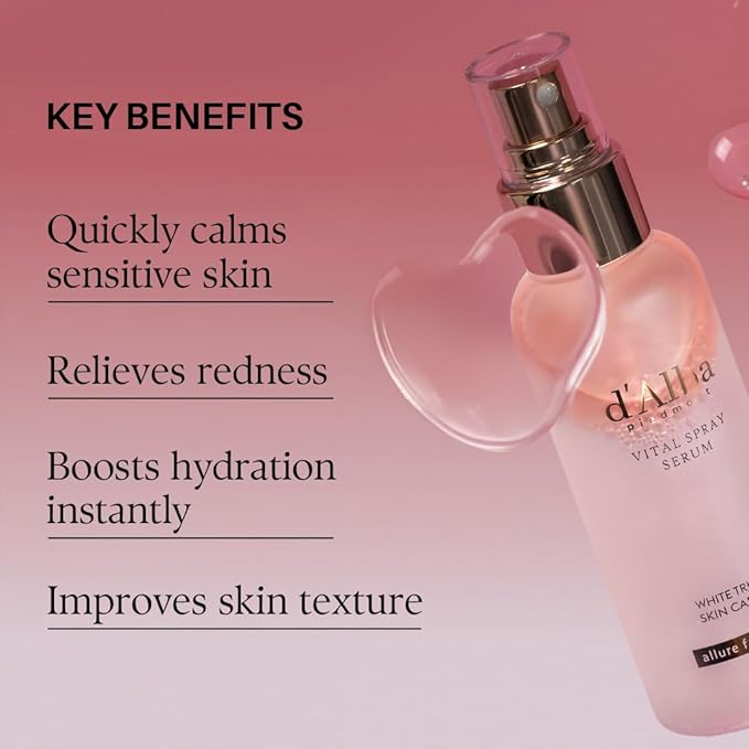 d'alba Piedmont Italian White Truffle Vital Spray Serum, Vegan Skin Care, Calming and Hydrating Facial Mist for Red and Sensitive Skin, Glow Serum, Surfactant Free, All in One, Korean Skin Care-GlimoraGlow