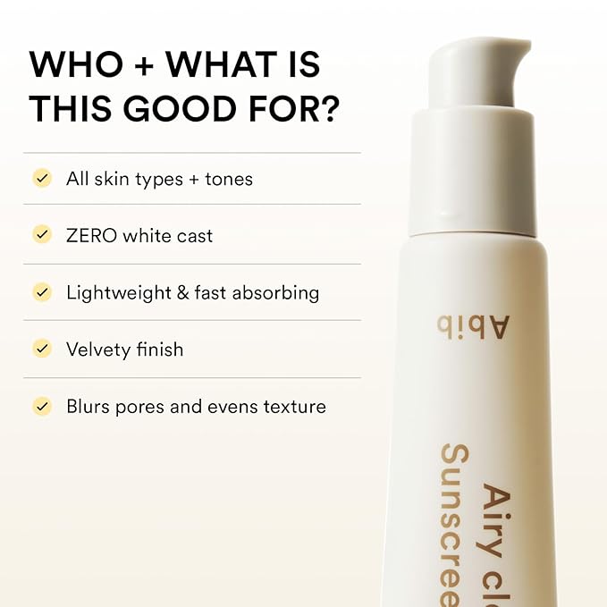Abib Airy Clear Sunscreen Gel SPF30 1.01 fl.oz / 30 g (Semi- matte) | Korean Suncreen, Suncare, Sunblock, No White cast, Reef Safe, Primer poreless-GlimoraGlow