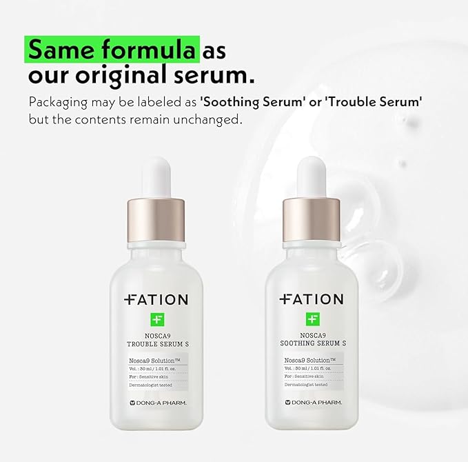 NOSCA9 Soothing Serum S - Rapid Hydrating Calming Serum with 5-Layer Ceramide Complex &Fresh Centella Asiatica, Advanced Barrier Repair for Sensitive Skin Korean Skin Care (1.01 Fl Oz (Pack of 1))-GlimoraGlow