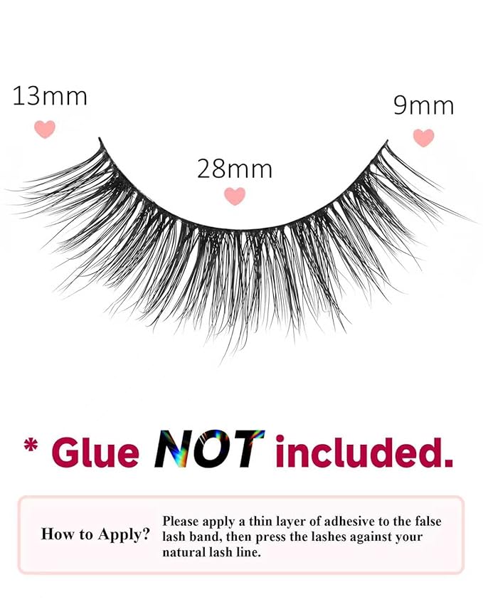 Natural Lashes Mink Natural Eyelashes False Eyelashes Natural Look False Lashes Wispy Eye Lashes Cat Eyelashes Fake Lashes KD01-GlimoraGlow