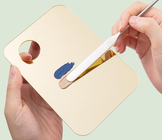 2 Pack Makeup Palette with Spatula,Acrylic Cosmetic Nail-art Artist Mixing Palette for Mixing Foundation Nail Art Eye Shadow Palette-GlimoraGlow