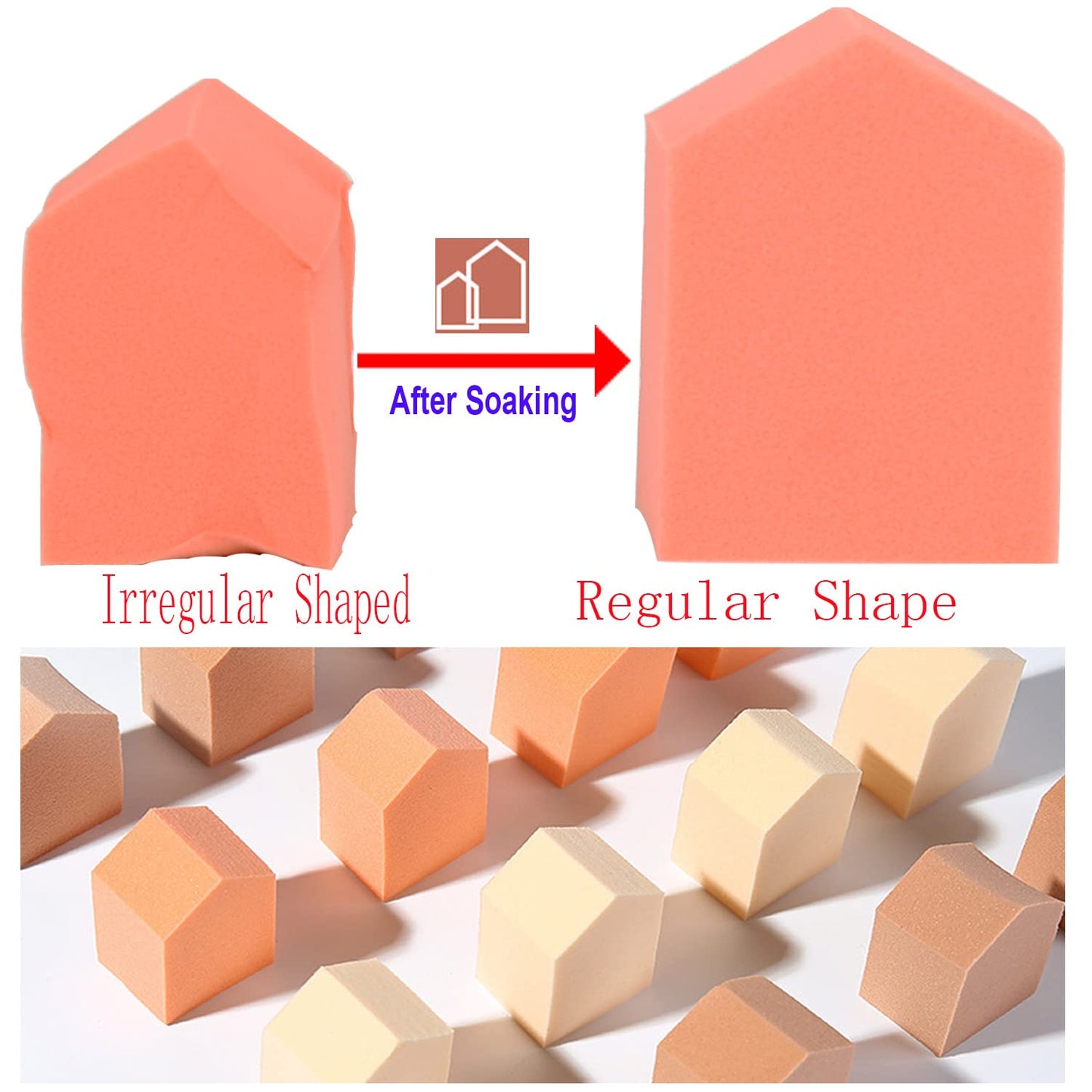 25 PCS Makeup Blenders Sponges Set, Use for Dry and Wet, Perfect for Full Face Curve Blending, Cream, Liquid, Powder Foundation Cosmetics, Latex Free & Soft & Flexible, Pentagon-GlimoraGlow