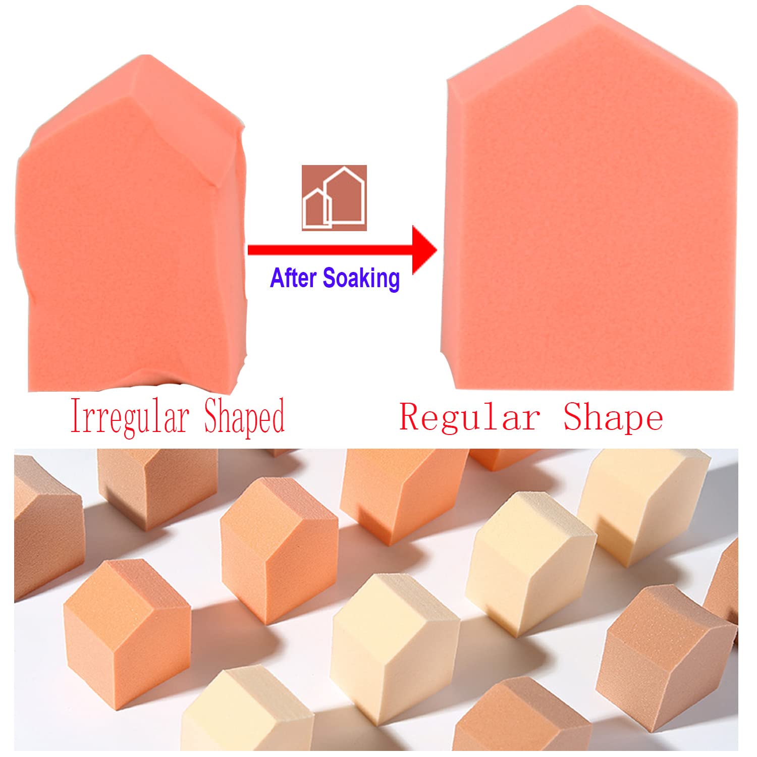 25 PCS Makeup Blenders Sponges Set, Use for Dry and Wet, Perfect for Full Face Curve Blending, Cream, Liquid, Powder Foundation Cosmetics, Latex Free & Soft & Flexible, Pentagon-GlimoraGlow