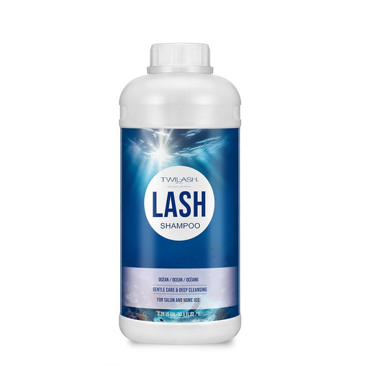 Lash Shampoo Bulk, Eyelash Cleanser for Extensions 1 Liters, Safe Makeup Remover, Non-irritating or Burning Formula Eyelid Foaming Cleanser for Professional Salon and Home Use (Ocean-1L)-GlimoraGlow