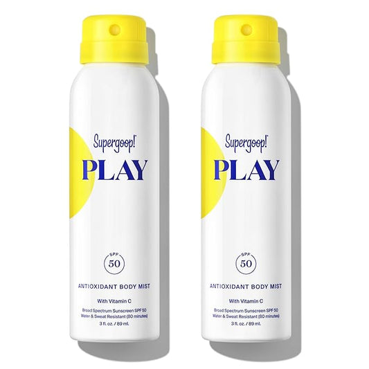 Supergoop! PLAY SPF 50 Antioxidant Body Mist w/Vitamin C - 3 fl oz, 2 Pack - Broad Spectrum Sunscreen Spray - Great for Active Days-GlimoraGlow
