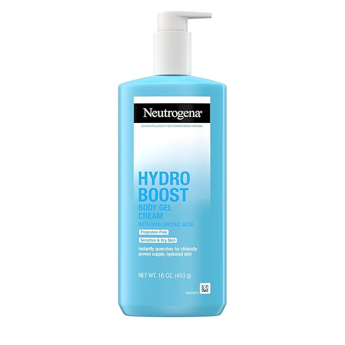 Neutrogena Hydro Boost Body Moisturizing Gel Cream with Hyaluronic Acid, Non-Greasy & Fast Absorbing, Lightweight Hydrating Body Lotion for Normal to Dry Skin, Fragrance-Free, 16 oz-GlimoraGlow