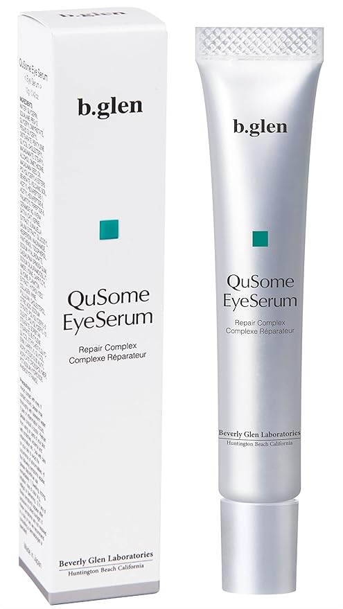 [[]b.glen QuSome Eye Serum (12g/0.42Oz.) Smooths Fine Wrinkles and Dry Skin Around The Eye Area. Moist yet Stretchy Textured with a Slightly Pink Hue from The Materra Powder.-GlimoraGlow